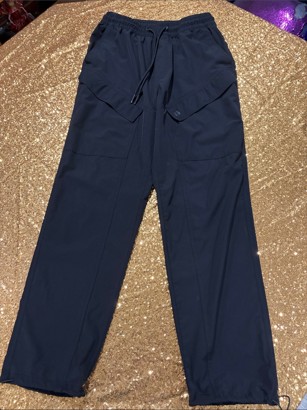 Sports Illustrated Black Cargo Drawstring Pants